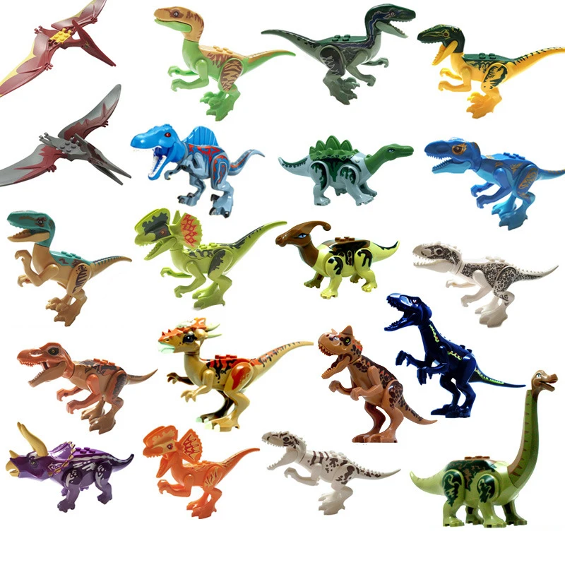 1Pc dinosaure Mini bloc période jurassique parc ptérosaure t-rex modèle de construction brique jouets figurines pour enfants cadeau de noël modèles d'animaux