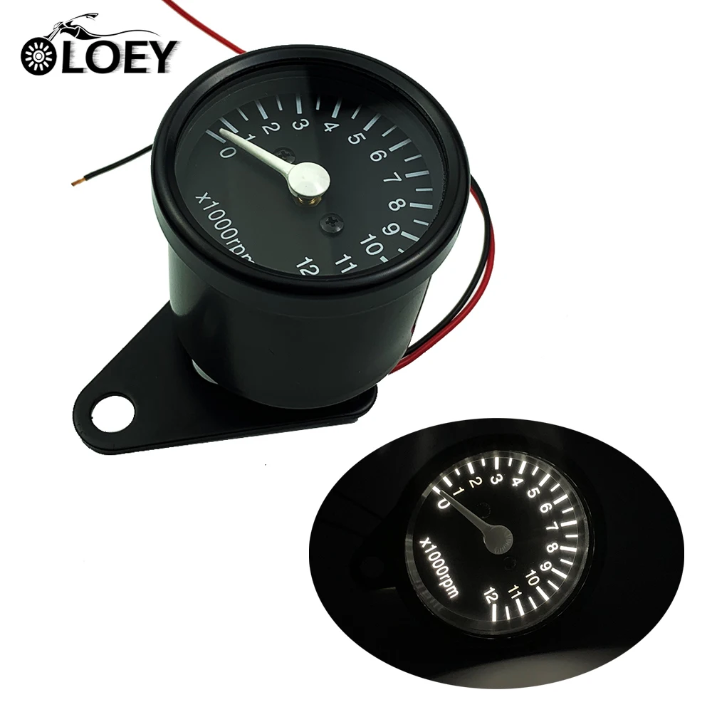 

OLOEY 12000 RPM Universal Motorcycle Tachometer Gauge Meter LED Backlight Moto Instruments Speed Indicator For Yamaha Harley