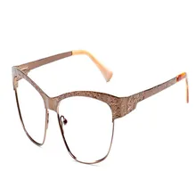 MONGOTEN Женские Ретро Сплав кошачий глаз дизайн Асферические линза для рецептов оптические очки Анти-усталость дальнозоркость для чтения очки
