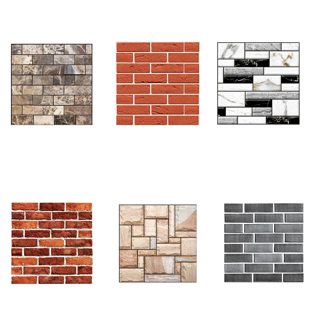 

Feiqiong PVC Ceramic 3D Tile Paste DIY Home Decoration Strippable Wallpaper Wall Stickers