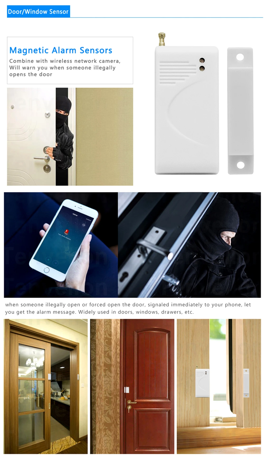 Wistino Alarm Systems Security WIFI IP Camera Security System Video Monitor Surveillance Camera Wireless Home Alarm System With Sensor Alarm Wifi kit Smart Home Camera (7)