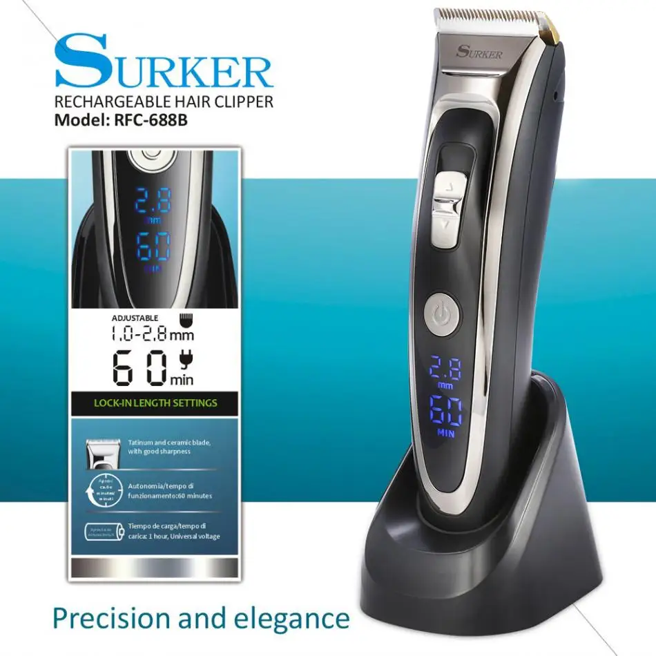 

Surker Professional Hair Trimmer LCD Display Electric Shaver Hair Tool Hair Cutting Machine Hair Trimmer