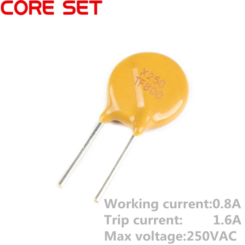 10PCS 250V 0.8A 800mA PPTC Resettable Fuse TRF250 800 Pitch 5mm-in ...