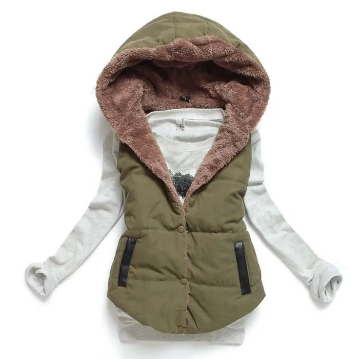 Осенняя Женская хлопковая куртка без рукавов с капюшоном oat Hoody зимняя хлопковая утепленная женская модная куртка для женщин QJ211