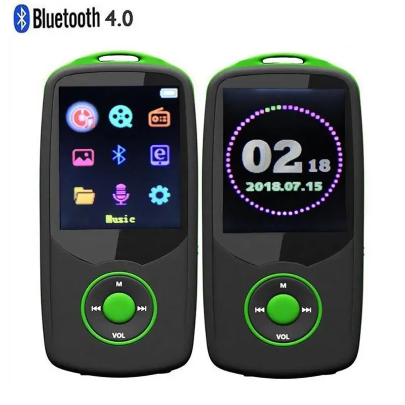 Спортивный MP3 плеер ruidu X06 с Bluetooth и экраном 1,8 дюймов, возможность воспроизведения 100 часов, высокое качество, запись без потерь, FM
