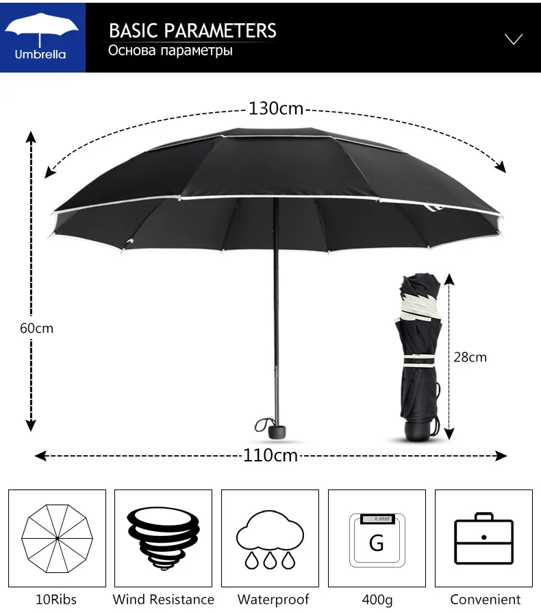 Сильный ветрозащитный двойной большой зонтик, женский складной зонтик, семейный компактный дорожный Деловой Подарок, качественные зонты для мужчин