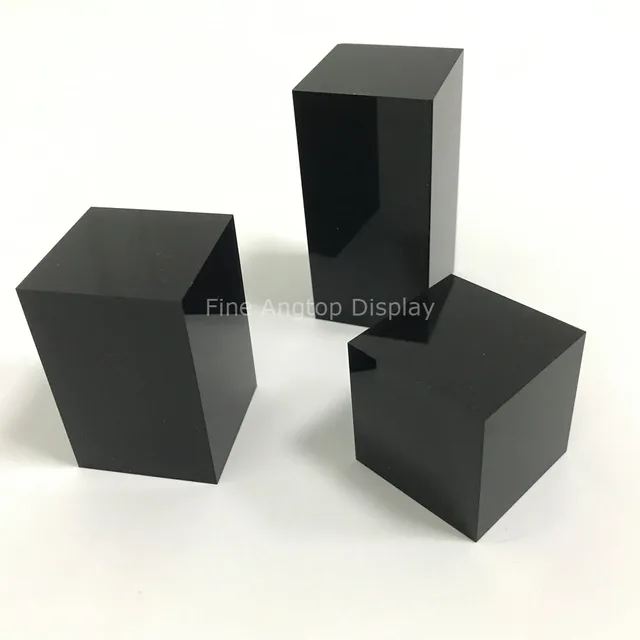Display Block Black Acrylic Jewellery Stands Platform Square Display Block Black Acrylic Jewellery Stands Platform Square Exhibition Show Solution For Rings Necklace Bracelet