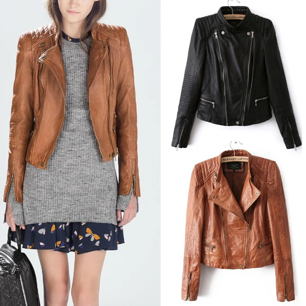 jaqueta couro feminina zara