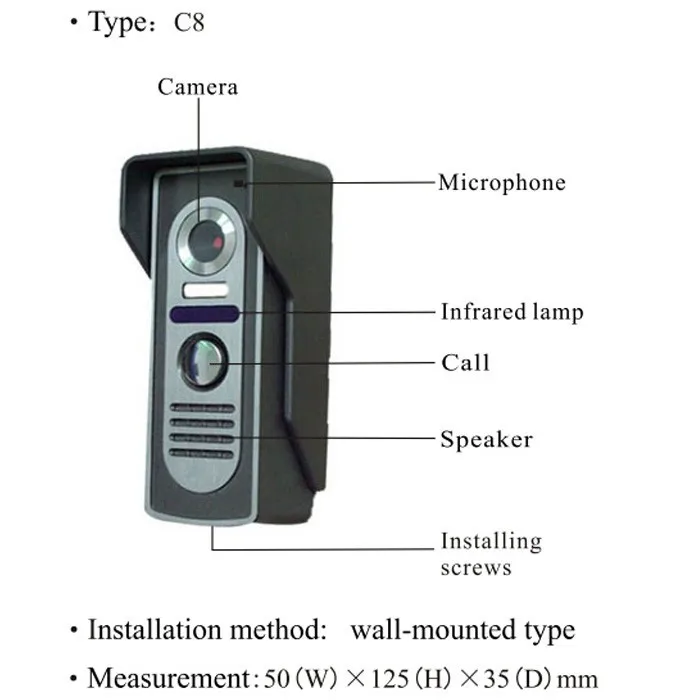 (1 комплект) Главная домофон 8 дюймов один к одному домофона видеодомофон talkback системы контроля доступа выпуска