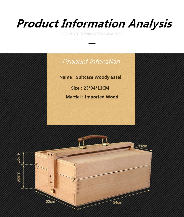 Портативный чемодан стиль древесный мольберт живопись аппаратные средства Аксессуары Многофункциональный чемодан для рисования товары для рукоделия художника