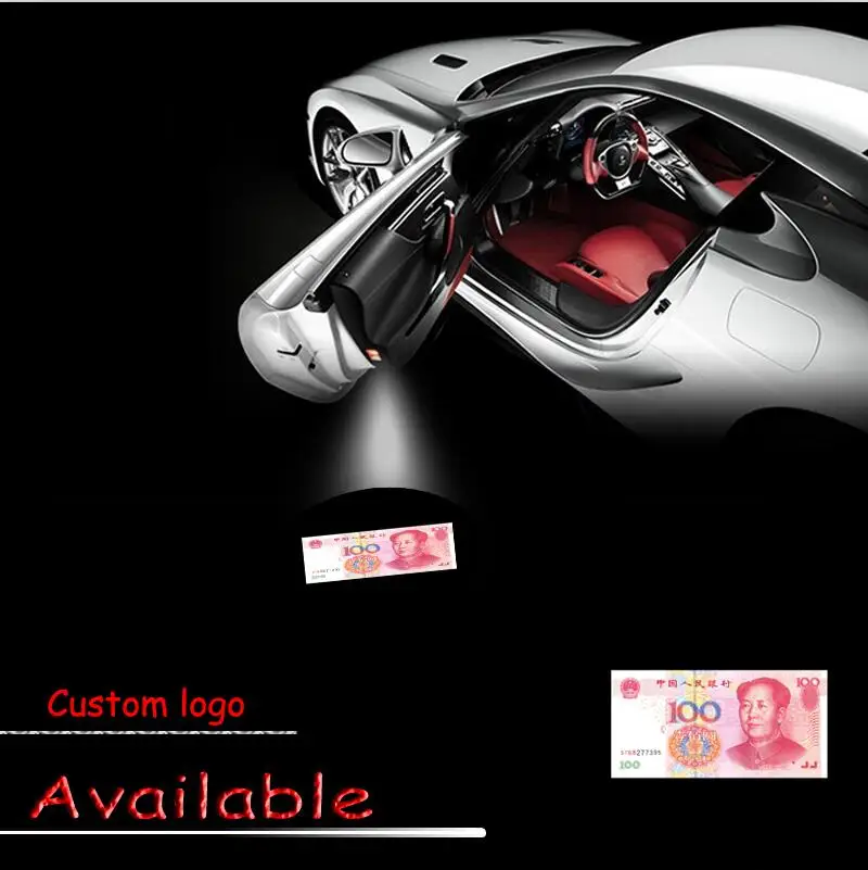 

2pcs/set 13mm Car Door LED Welcome Light Laser Projector Logo RMB 100 Shadow Light  #552(6621*2+AB)