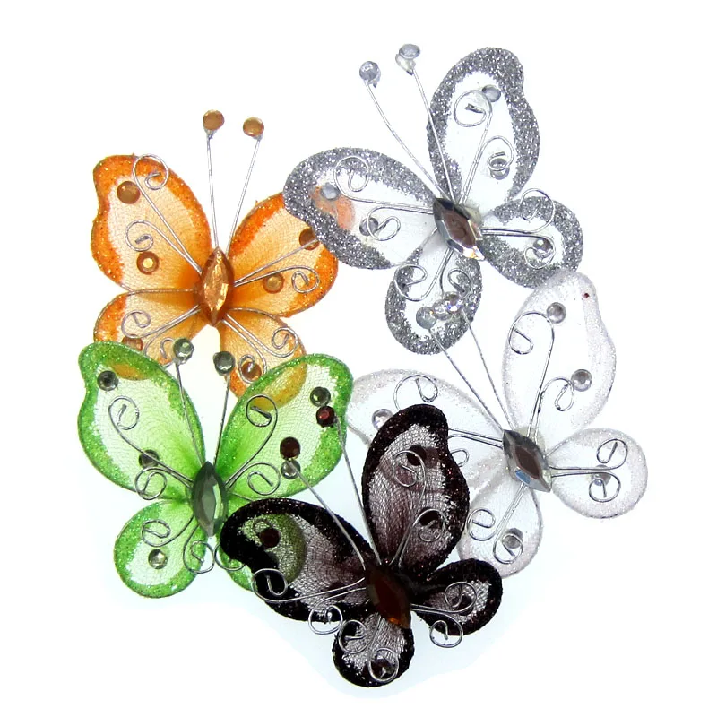 10 шт. бабочки из органзы 2 дюйма|butterfly mesh|butterfly for decorationbutterfly nylon |