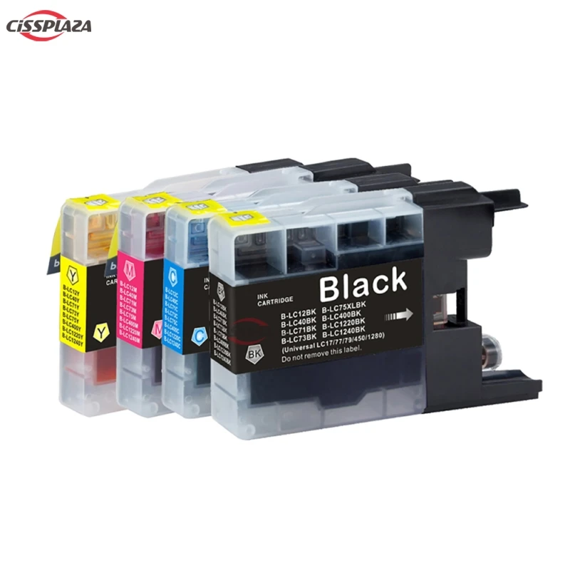 

CISSPLAZA 4 x Ink Cartridge LC73 LC40 LC77 compatible for Brother DCP J525W MFC J430W J432W