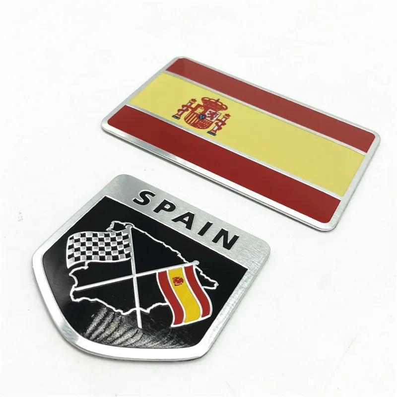 Aluminum Alloy SPAIN National Flag Emblem Car Body 3D Stickers Automobiles Motorcycles Decal Exterior Decorating Accessories | Автомобили