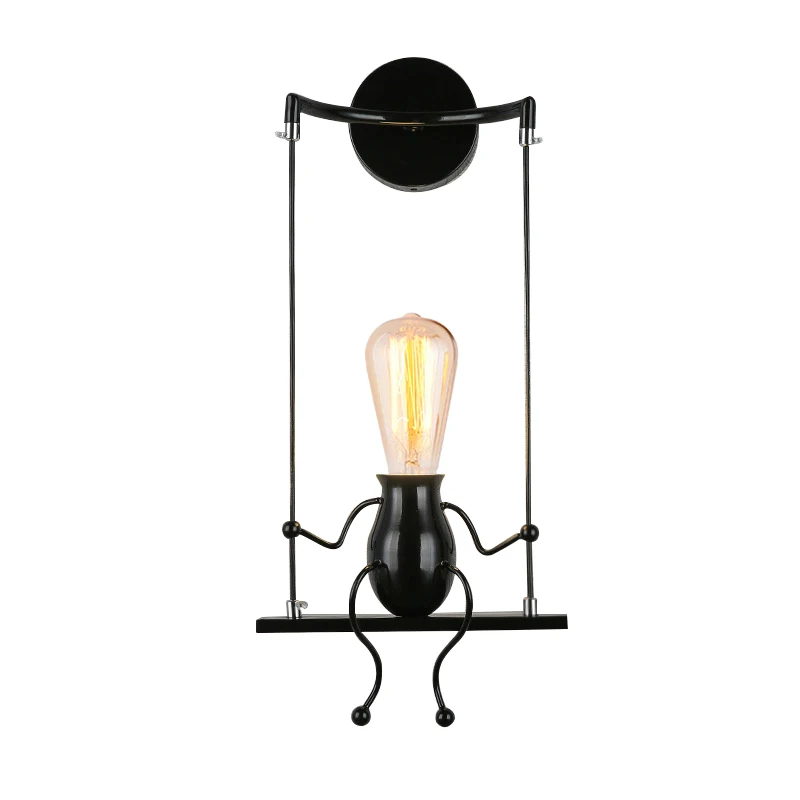 

Modern Iron Wall Lamp Children's Creativity LED Wandlamp for Bedroom Dining Room Bedroom Black/White/Red Wall Lights