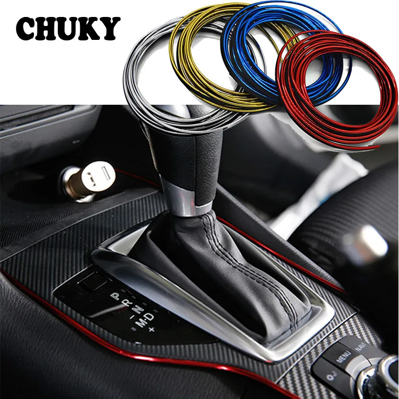 Interior Sticker Decoration Strip 5M For Volkswagen Polo Golf 4 BMW E46 E39 Mini Cooper Audi A4 B6 B8 A5 Ford Fiesta Kuga 2019
