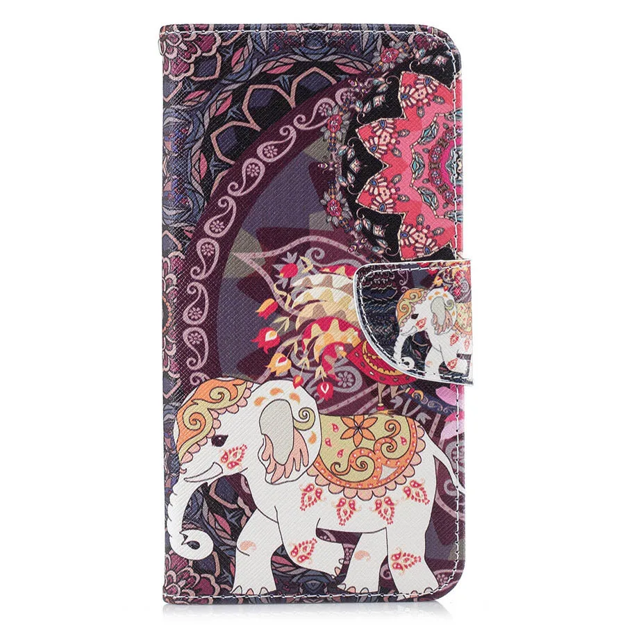 For NOKIA 1 2 3 5 elephant 3D Painted Protective Mobile Cover NOKIA 2.1 3.1 5.1 lovely Cartoon PU Leather Flip Phone Cases - Цвет: Коричневый