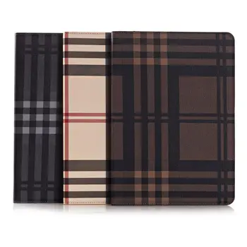 

Luxury Plaid Grid Pattern PU Leather Cover For Apple ipad 6 ipad air2 A1566 A1567 Ultra Slim Wallet Case Funda