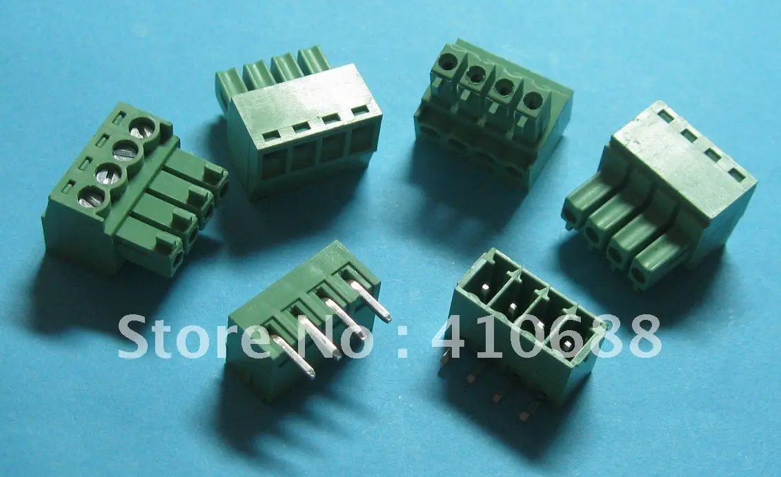 200 Pcs Pitch 3.5mm Angle 4way/pin Screw Terminal Block Connector Green Color T Pluggable Type | Обустройство дома