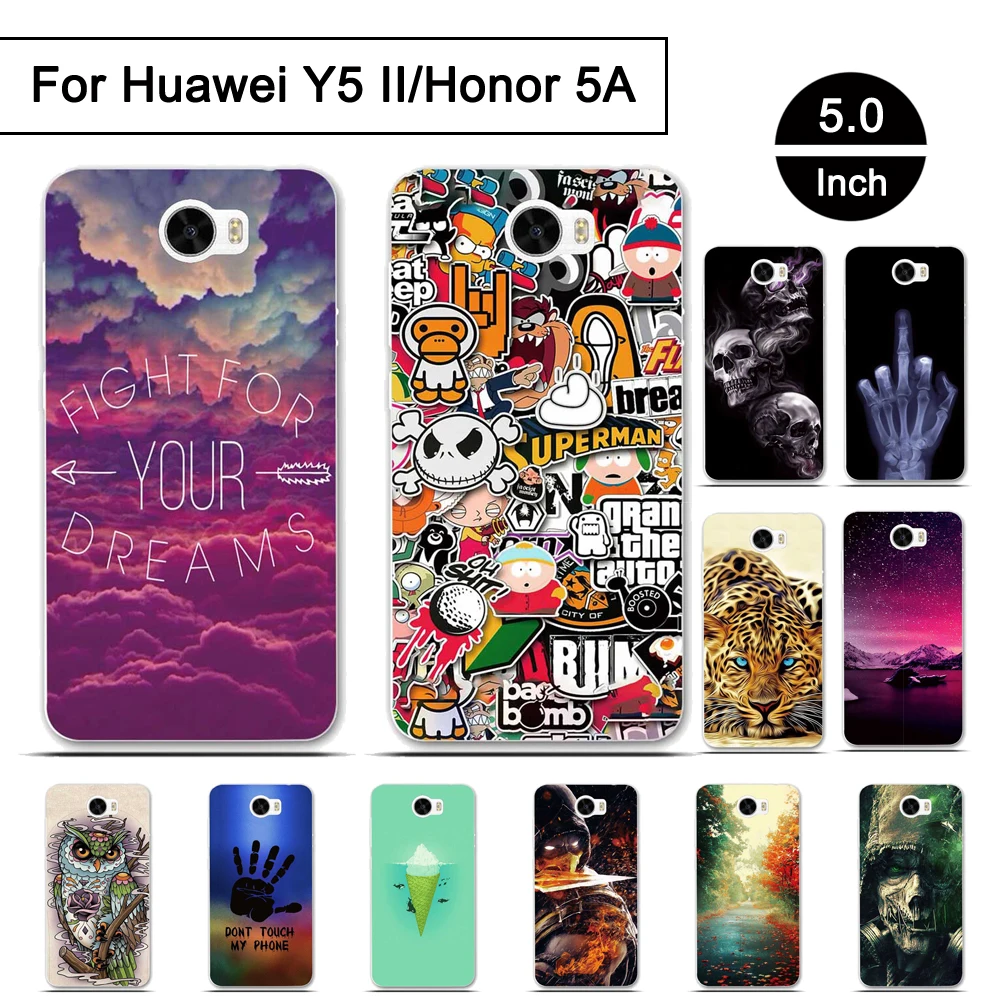 

Case For Huawei Y5 II Soft TPU Phone Cover For Huawei Honor 5A 5 A Back Phone Cases Shells For Huawwei Y5 II LYO-L21 CUN-U29