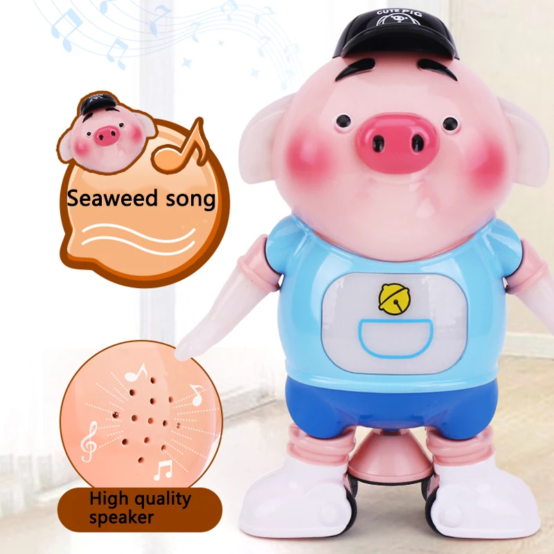 kids Toy Dancing Meng Meng Piglet Electronic Toys with Light Singing Walking Pig Interactive Baby Electronic Pets Puzzle Toys