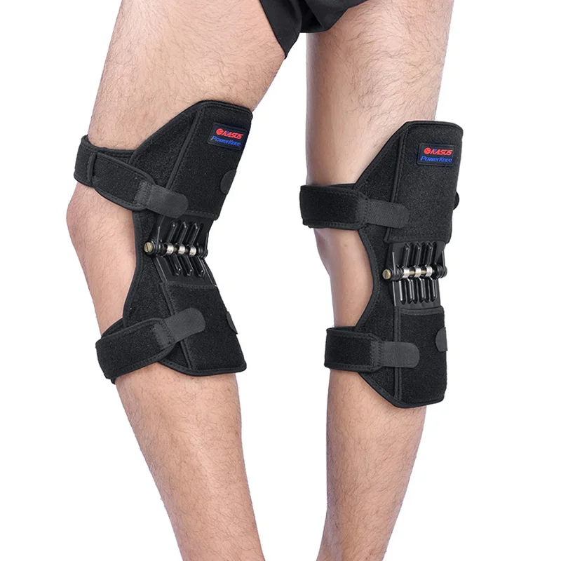 

1 Pair Joint Support Knee Pads Knee Patella Strap Breathable Non-slip Power Lift Spring Force Knee Booster Tendon Brace Band Pad