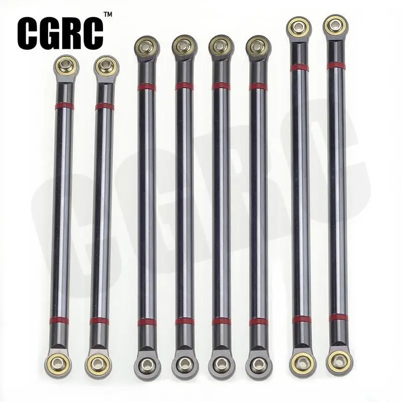 

8pcs Metal Aluminum Alloy Link Rod Pull Rod 313mm Wheelbase for 1/10 RC Car Crawler Axial SCX10 90046 RC Truck Vehicle Parts