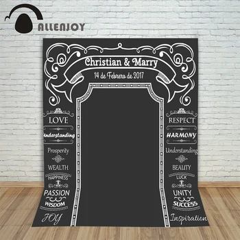 

Allenjoy DIY Wedding Background Idea Chalk Archway backdrop chalkboard Custom name date backdrop photocall Excluding bracket