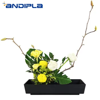 

Japanese Ikebana Teaching Flowerpot Pure Color Rectangle Plastic Flower Pot Vase Hydroponics Plant Bonsai Planters Home Decor