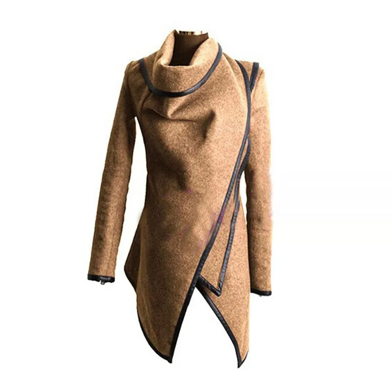 Женская Весенняя куртка-кардиган, женская верхняя одежда с длинным рукавом, пальто с отложным воротником, зимние повседневные женские пальто с открытой строчкой F2199 - Цвет: bron