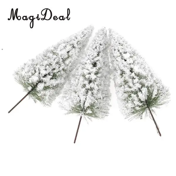 10Pcs/Pack 1/75 White Scenery Landscape Model Cedar Trees for Model Train Track Building Props Scenery 12cm