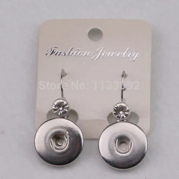 

48pairs/lot Wholesale 4styles DIY earring snap button charms High quality plated diy diy snap button earrings Free ePacket