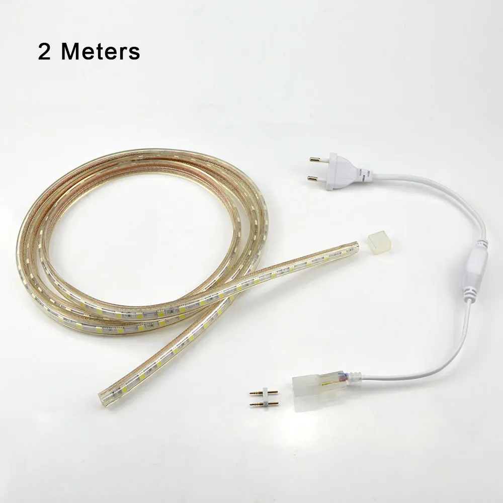 Светодиодная лента SMD5050 5050 В переменного тока водонепроницаемая уличная 220 1 м 2 3 4