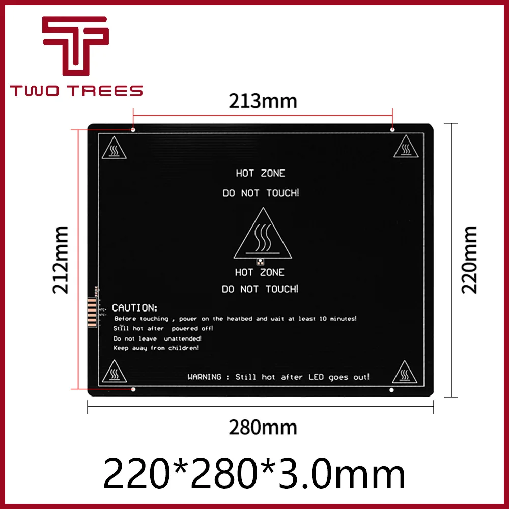 3d принтер обновленная Горячая кровать MK3 12 В алюминиевая пластина heatкровать 220*280*3 мм Печатная плата Горячая кровать reprap Стандартная Алюминиевая нагревательная кровать