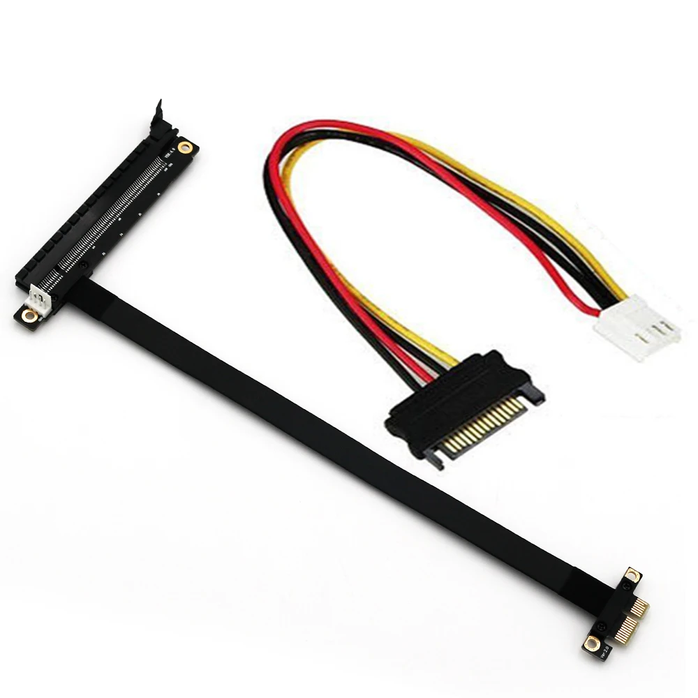 Гибкий Удлинительный кабель PCIE 1X TO 16X PCI Express 1 to 16 X адаптер PCIE Riser Card удлинитель SATA to IDE 4Pin питание для майнинга