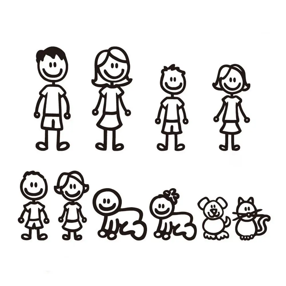 

Family Members Personality Reflective Car Sticker Random Color
