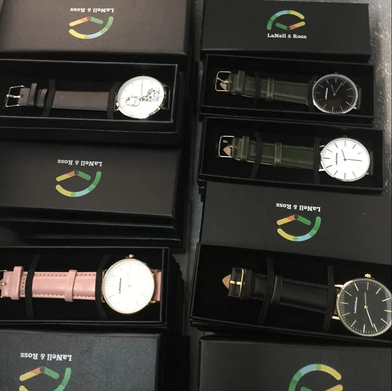 Новые персонализированные часы коробка Черная бумажная упаковочная коробка часы в подарочном корпусе коробка