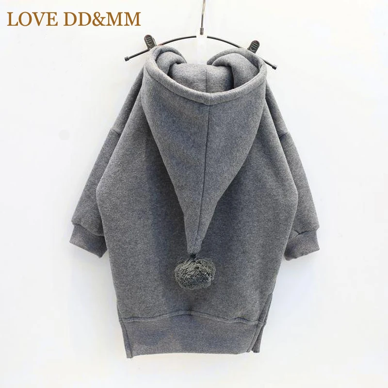 LOVE DD& MM/Одежда для девочек; пальто; Новинка г.; детская длинная куртка с капюшоном и надписью; повседневное плотное платье