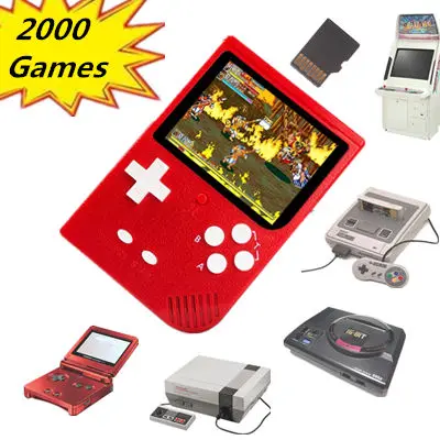 

Retro Mini Handheld Game Console 2000 Games with TF Card Slot for GBA for Snes for Nes for Sega Megadrive Games