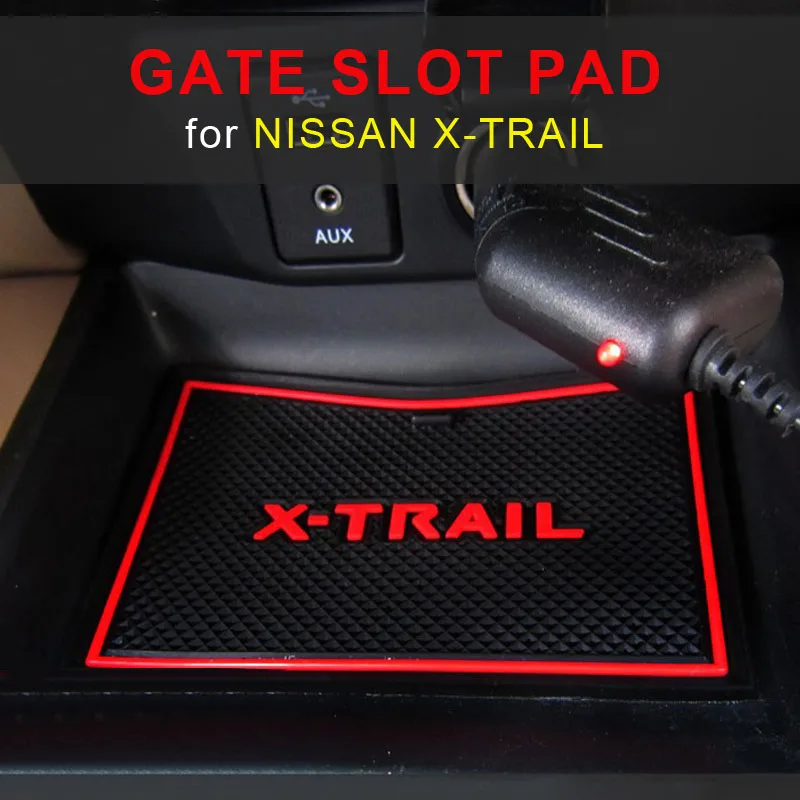 

Non-slip Car Interior Door Gate Slot Mats Carpets Position Cup Holder Pads For Nissan X-Trail 2008-2016 2017 2018 Door Groove Ma