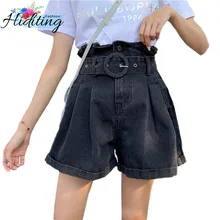 Летние женские шорты, модные новые свободные женские джинсовые шорты больших размеров с высокой талией, тонкие женские шорты WIN804