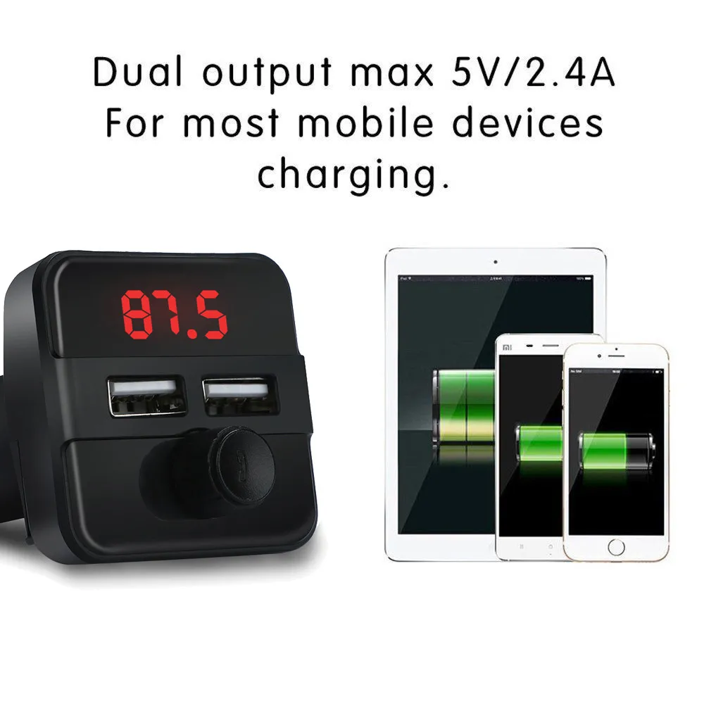 Fm передатчики Bluetooth автомобильный беспроводной радиоадаптер USB зарядное