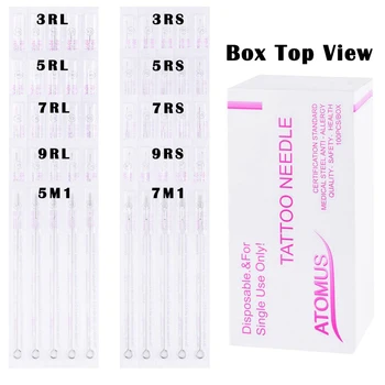 

100pcs Disposable Tattoo Needles Mix Needles 10 Size 3RL 5RL 7RL 9RL 3RS 5RS 7RS 9RS 5F 7M1 For Tattoo Body Art Makeup