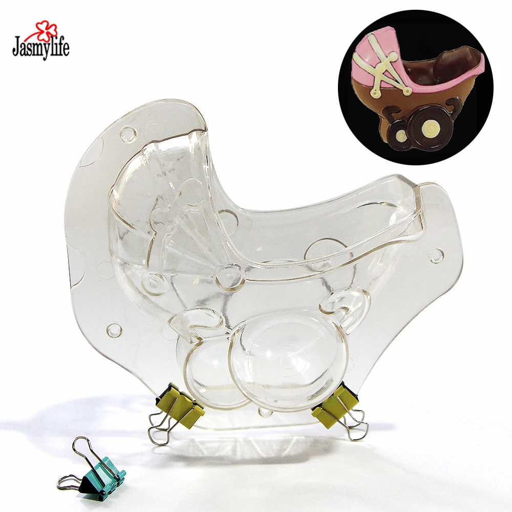 

Handmade Plastic 3D Baby Stroller Chocolate Mold Stereo Fondant Cake Mold Sugarpaste Candy Jelly Baking Cake Decorating Tools