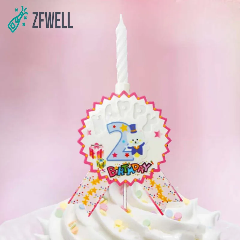 ZFWELL 1 шт./лот музыкальные цифры-свечи 0-9 Детские светлые украшения для торта на