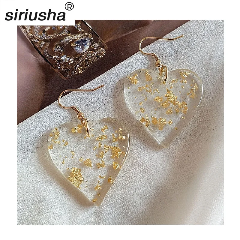 

Wholesale Jewelry Resin Geometry Earrings Gold Foil Built A Variety of Models Beautiful Youthful High Temperament Earrings S045