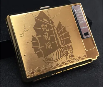 

USB lighter cigarette case for 20 cigarettes pack