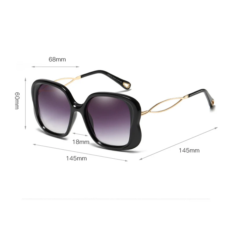 KEITHION Oversized Sunglasses Women Luxury Transparent Gradient Sun Glasses Big Frame Vintage Eyewear UV400 Glasses for Lady