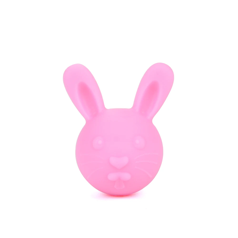 Кролик Прорезыватель бусины силиконовый без бисфенола А 50 шт./Партия Детские трофеи кроликов силиконовые бусины животное для ожерелья стоматологический уход - Цвет: pink