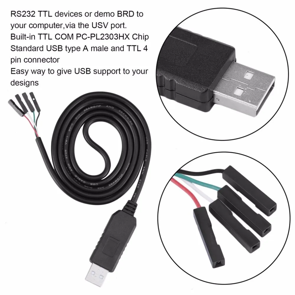 

1Pcs Built-in TTL COM PC-PL2303HX Chip USB to TTL Serial Cable Adapter PC-PL2303HX Chipset USB Cable Computer Cable Wholesale